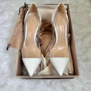 AUTHENTIC Sold Out Gianvito Rossi Plexi White Leather Pumps Size 36